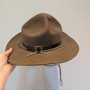 Scout Brown Hat with Leather Trim